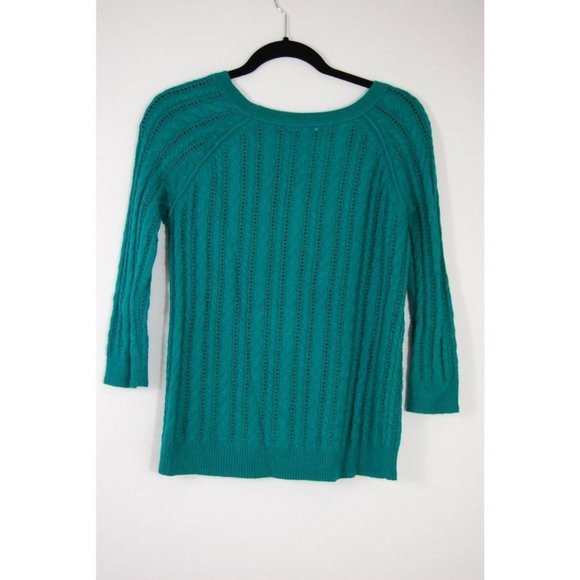 Juniors American Eagle Outfitters Green Cable Knit Sweater -‎ XS - Picture 2 of 8